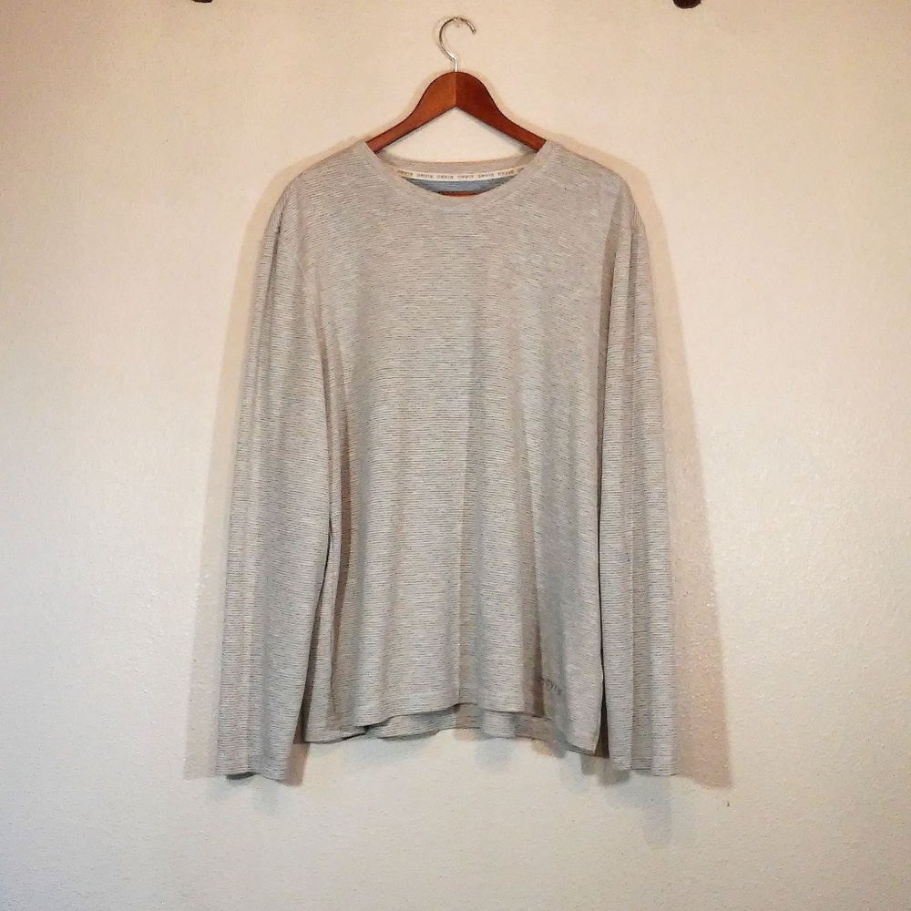 ORVIS Grey Striped Long Sleeve Shirt